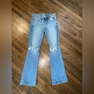 American Eagle women’s stretch flare ripped jeans